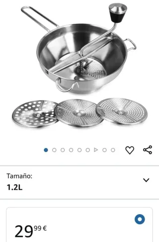 Navaris Pasapurés de acero inoxidable con 3 discos