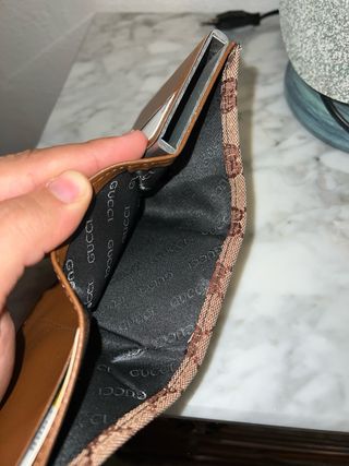 Tarjetero Beige/Marrón