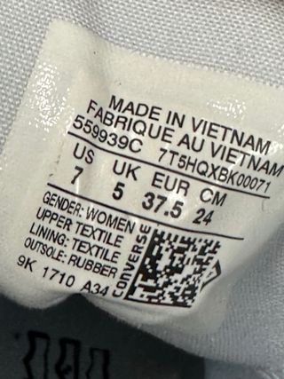 Converse All Star bianche oro 37.5