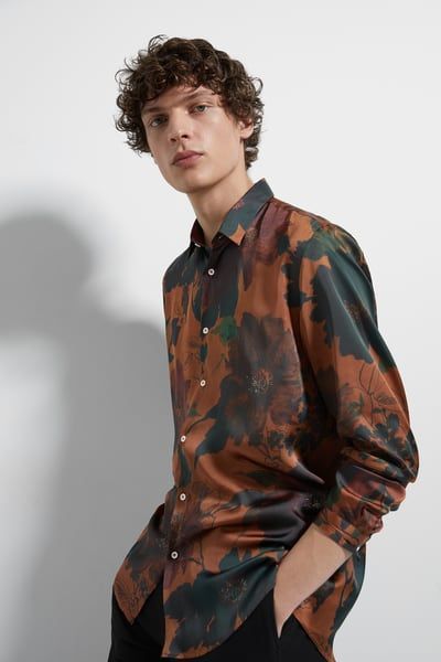 Camisa Zara Estampada Floral Hombre