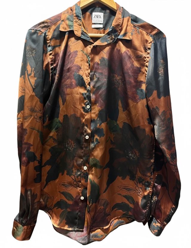 Camisa Zara Estampada Floral Hombre