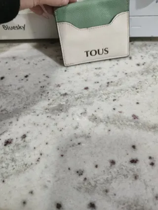 Tarjetero Tous beige y verde