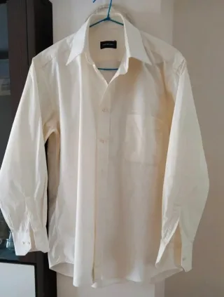 Camisa de vestir amarilla hombre