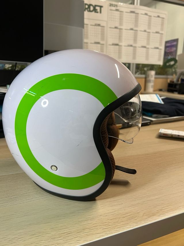 Casco Moto Silence Talla M Blanco/Verde