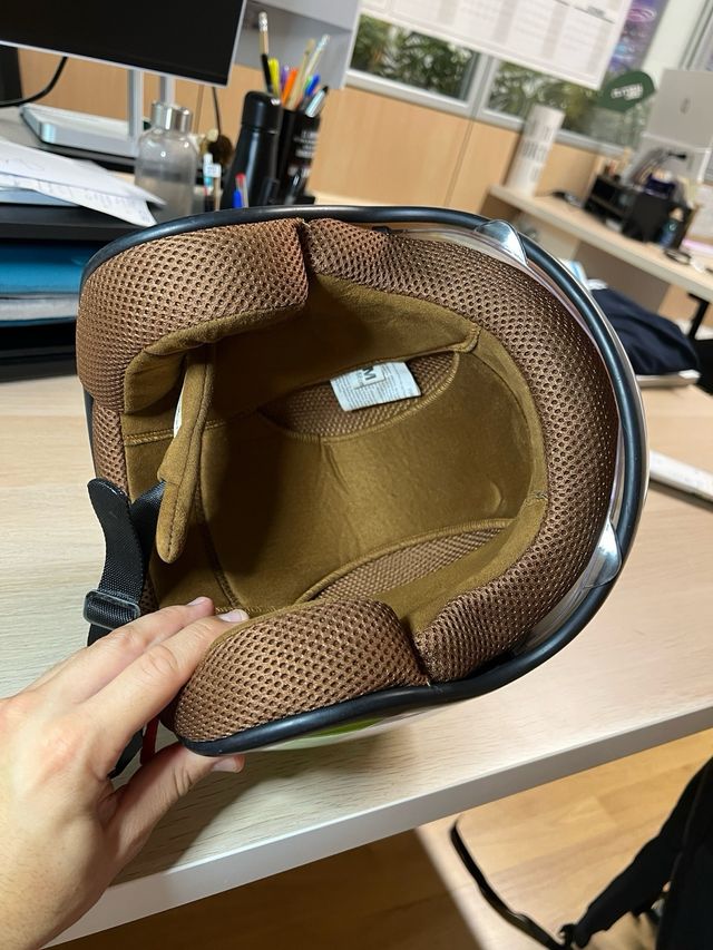 Casco Moto Silence Talla M Blanco/Verde