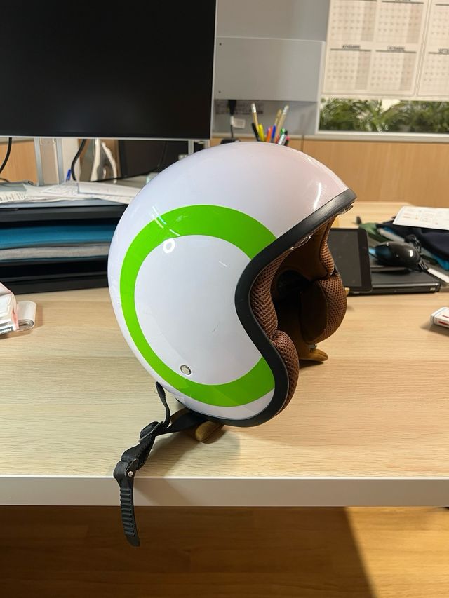 Casco Moto Silence Talla M Blanco/Verde