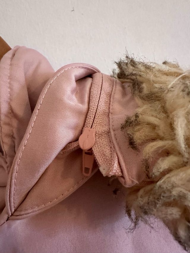 Abrigo rosa con pelo