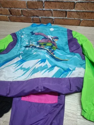 Disfraz snowboarder, mono retro, traje talla S