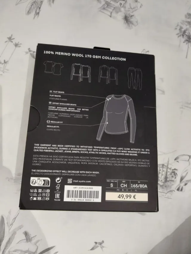 Camiseta Oysho lana Merino 100% Mujer Talla S