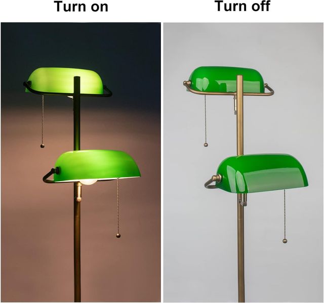 Lámpara de Pie Banquero Vidrio Verde FIRVRE