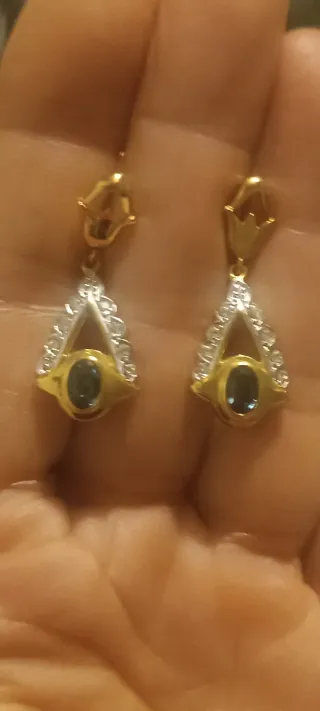 Pendientes oro y plata cierre catalán