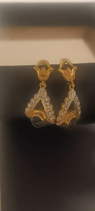 Pendientes oro y plata cierre catalán