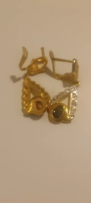 Pendientes oro y plata cierre catalán