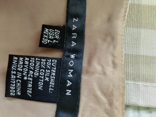 Vestido Zara fiesta beige y dorado