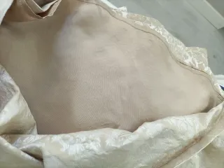 Vestido Zara fiesta beige y dorado