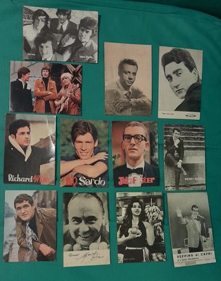 Cartoline personaggi spettacolo a '60, 1 autografo