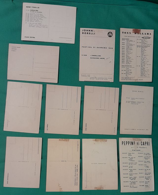 Cartoline personaggi spettacolo a '60, 1 autografo