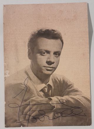 Cartoline personaggi spettacolo a '60, 1 autografo
