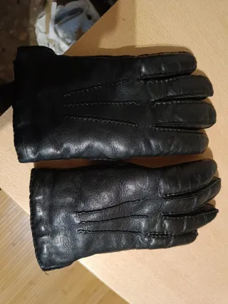 Guantes de piel hombre negros
