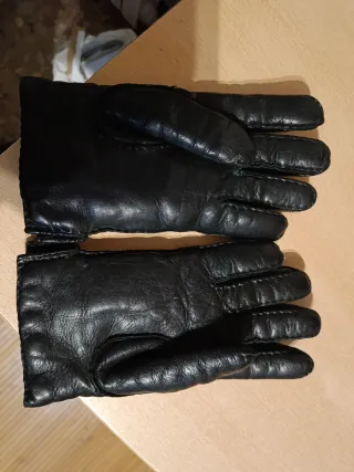 Guantes de piel hombre negros