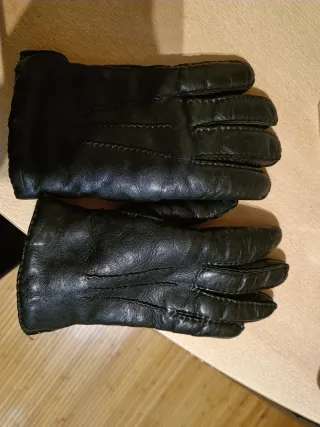 Guantes de piel hombre negros