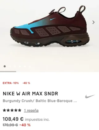 Nike Air Max SNDR W Talla 38 Nuevas