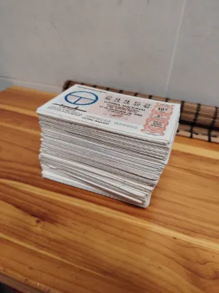Lote décimos Lotería Nacional antiguos