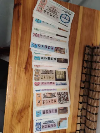 Lote décimos Lotería Nacional antiguos