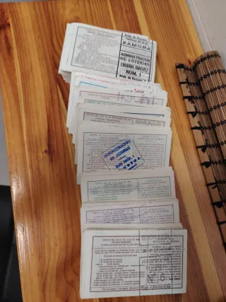 Lote décimos Lotería Nacional antiguos