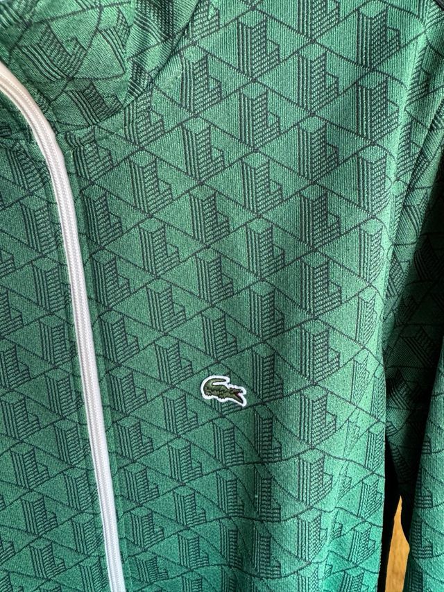Sudadera Lacoste Verde Monograma Talla M/40