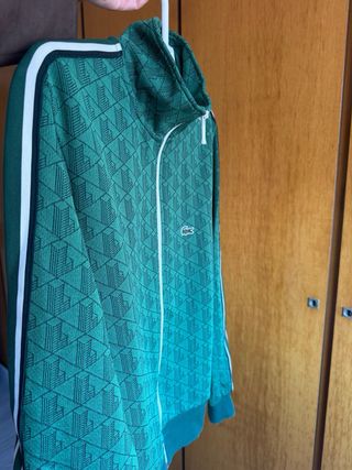 Sudadera Lacoste Verde Monograma Talla M/40