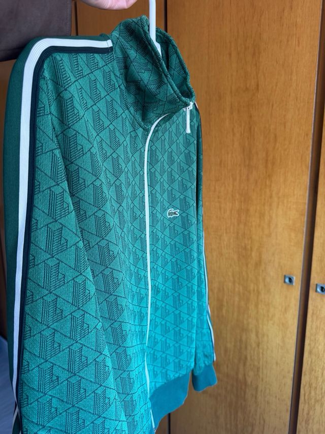 Sudadera Lacoste Verde Monograma Talla M/40
