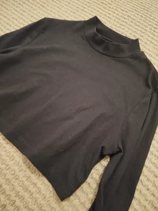 Top manga larga negro