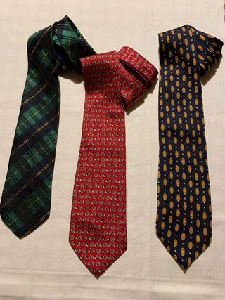 Tre cravatte in pura seta vintage