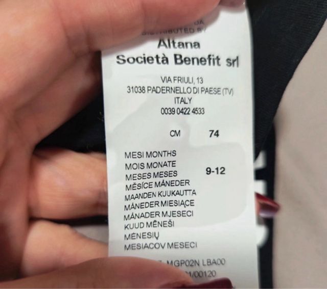 Conjunto bebé Moschino gris y negro 9-12 meses