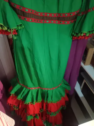Vestido de gitana verde y rojo XL