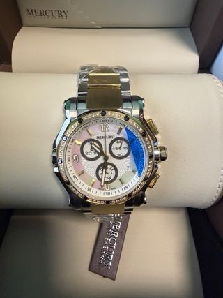 Reloj Mercury Oro y Plata con Diamantes