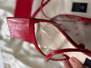 Di Sandro sandalias rojas de tacón cuadrado