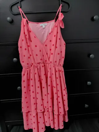 Vestido Kling rosa lunares S