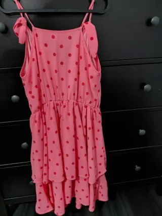 Vestido Kling rosa lunares S