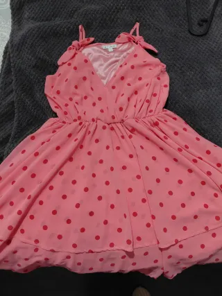 Vestido Kling rosa lunares S