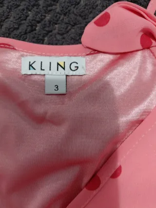 Vestido Kling rosa lunares S