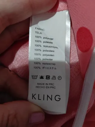 Vestido Kling rosa lunares S