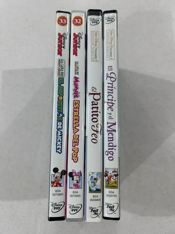 Lote 4 DVD Películas Disney Clásicos y Junior