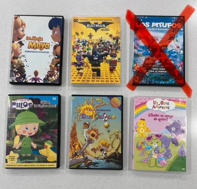 Lote 5 DVD Películas Animación Español