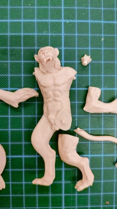 Kit resina Il Feudo 90mm Guerriero Inca vs Giaguar