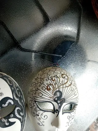 Coppia Maschere Veneziane Decorate