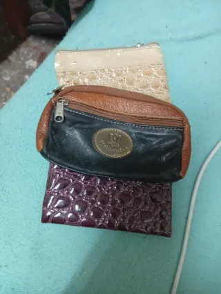 Bolso Mochila Piel Marrón más monedero piel