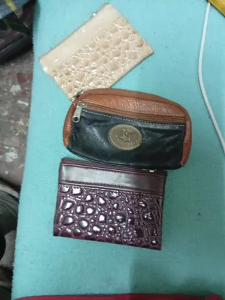 Bolso Mochila Piel Marrón más monedero piel