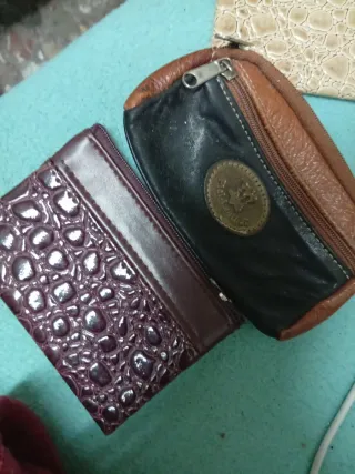 Bolso Mochila Piel Marrón más monedero piel